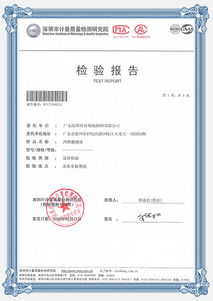 丙烯酸检测报告